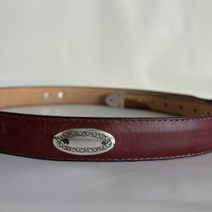 Sentry Western Concho Belt Vintage Leather Burgundy Red Made in USA Womens M 150